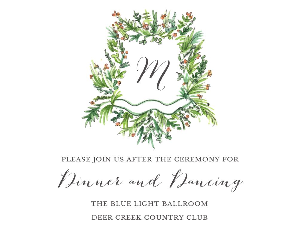 Lush Crest Reception Card