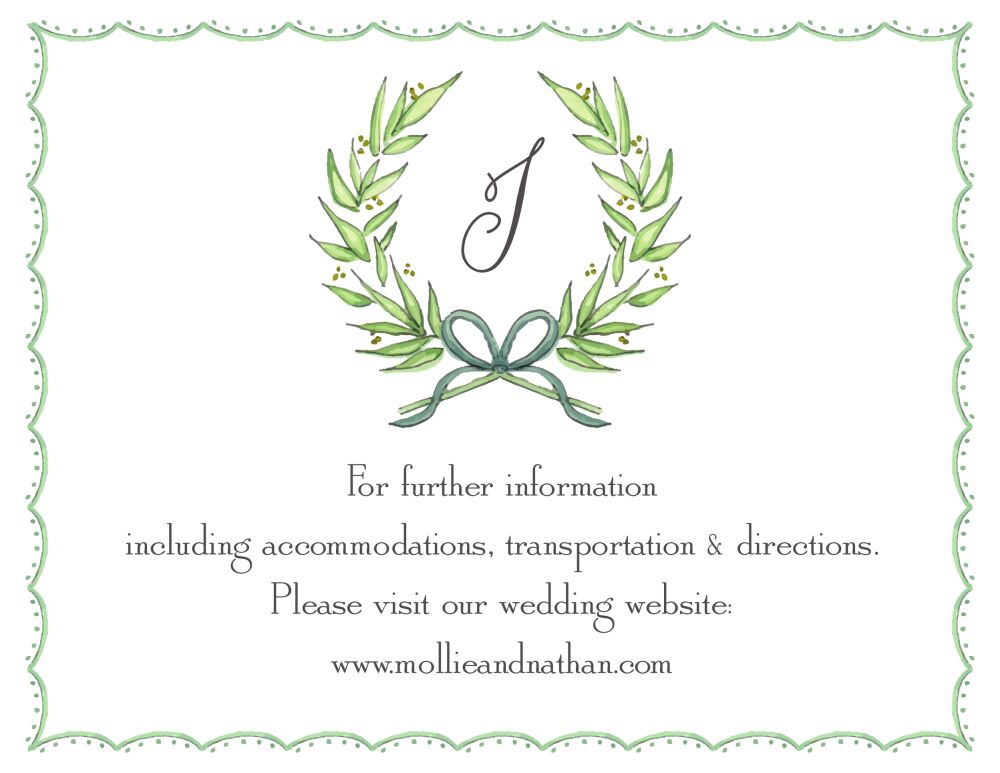 Delicate Border Wreath Reception Card
