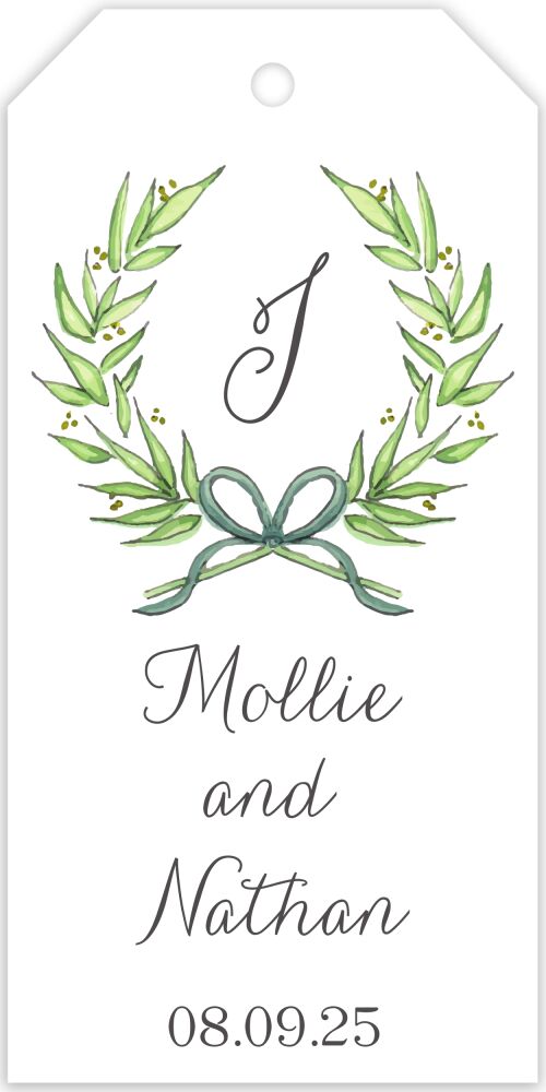 Delicate Border Wreath Hanging Gift Tag