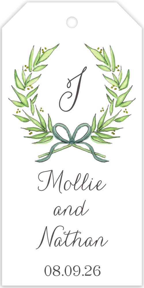 Delicate Border Wreath Hanging Gift Tag