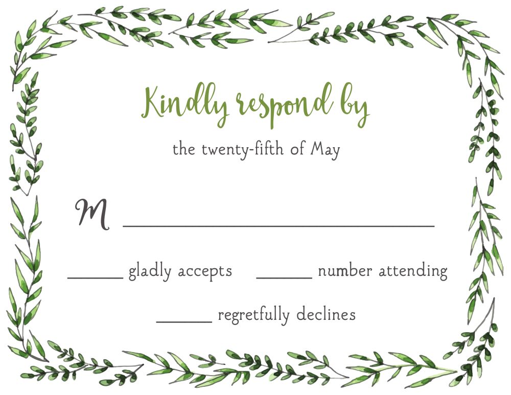 Vinyard Border Reply Card