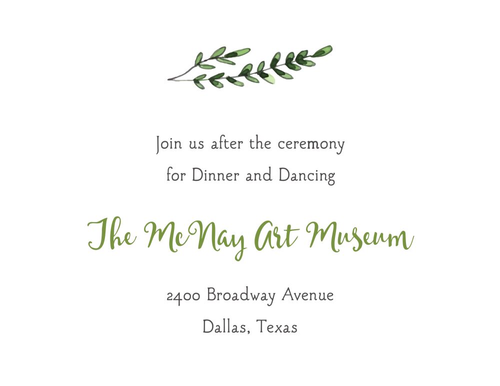 Vinyard Border Reception Card