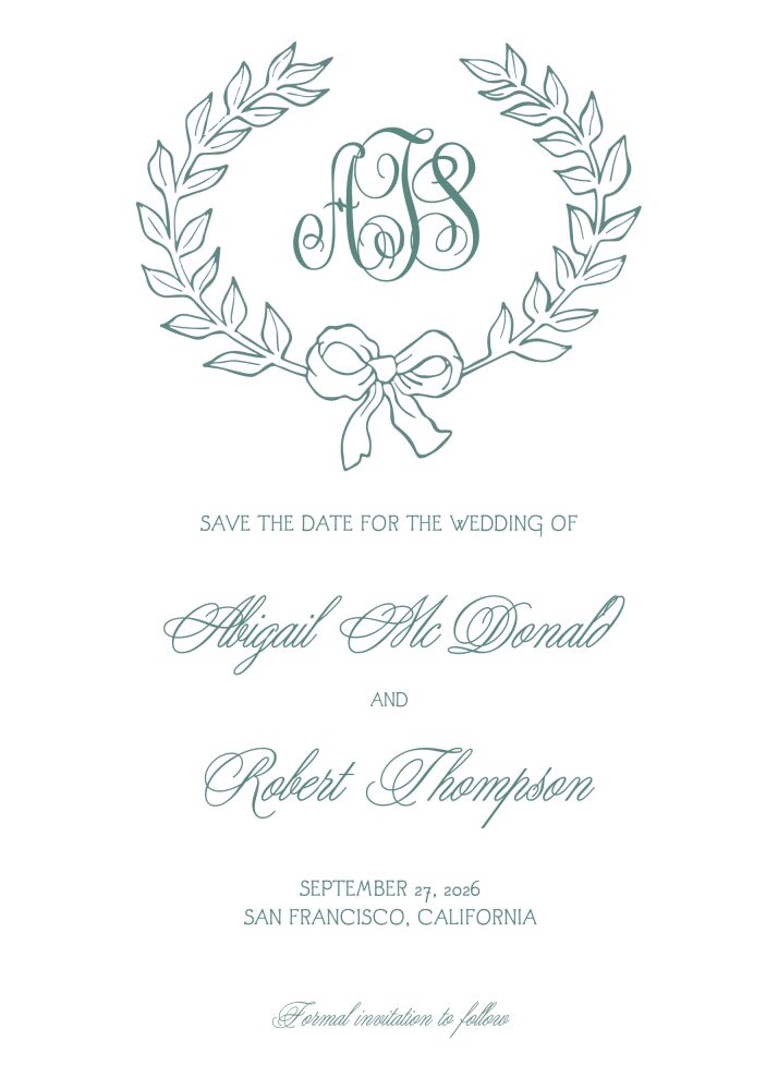 Classic Leaves Save the Date