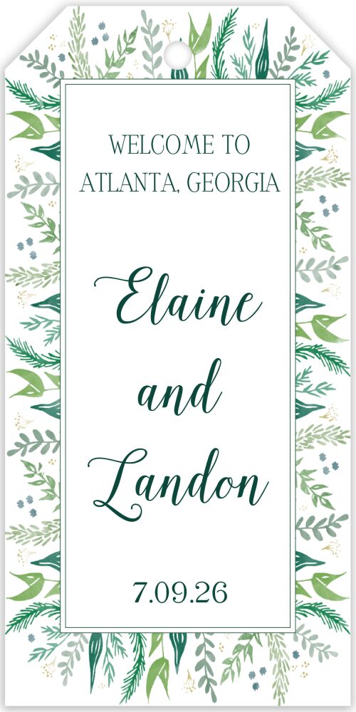 Watercolor Foliage Hanging Gift Tag