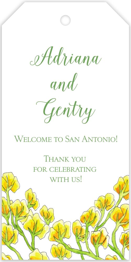 Yellow Vines Hanging Gift Tag