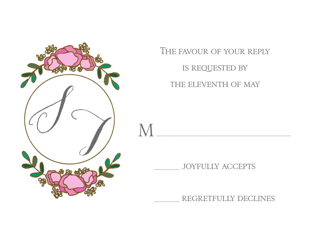 Gilded Bouquet Foil Reply Card