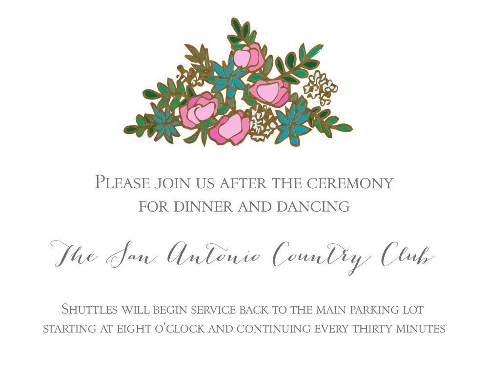 Gilded Bouquet Foil Reception Card
