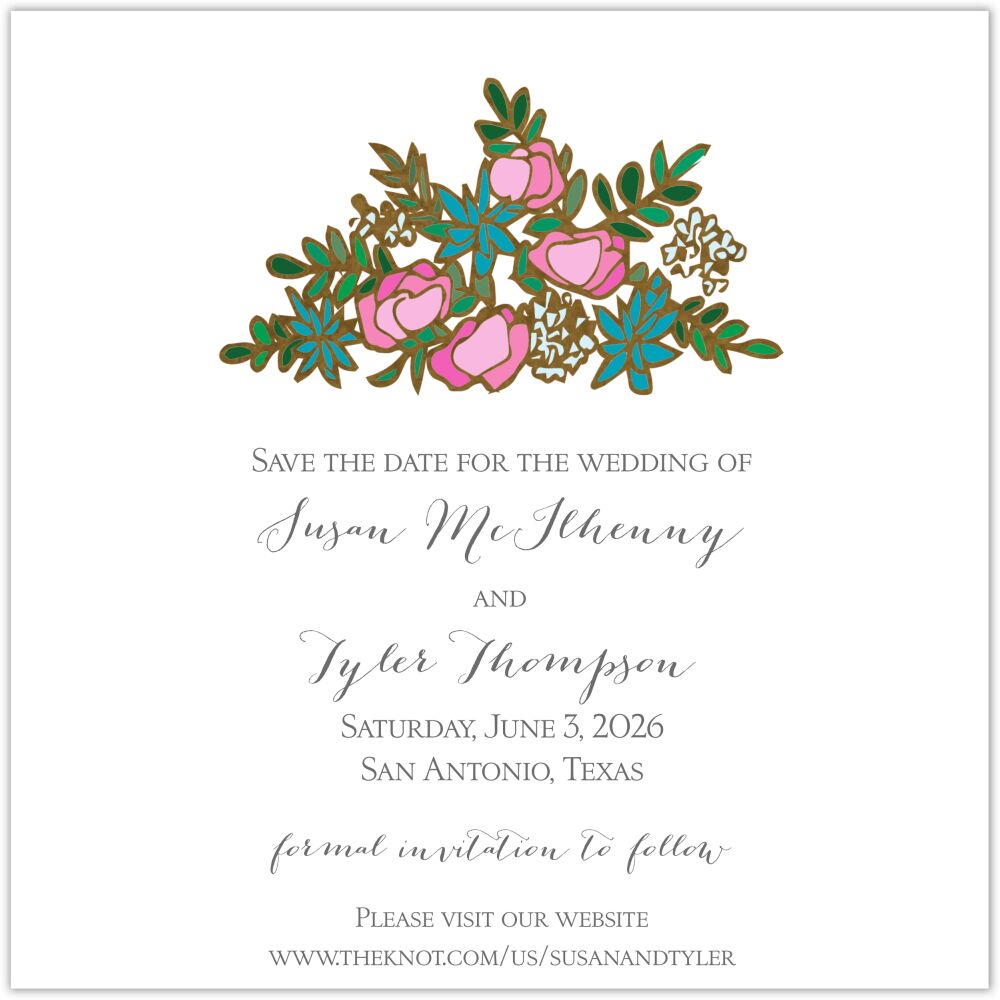 Gilded Bouquet Foil Save the Date