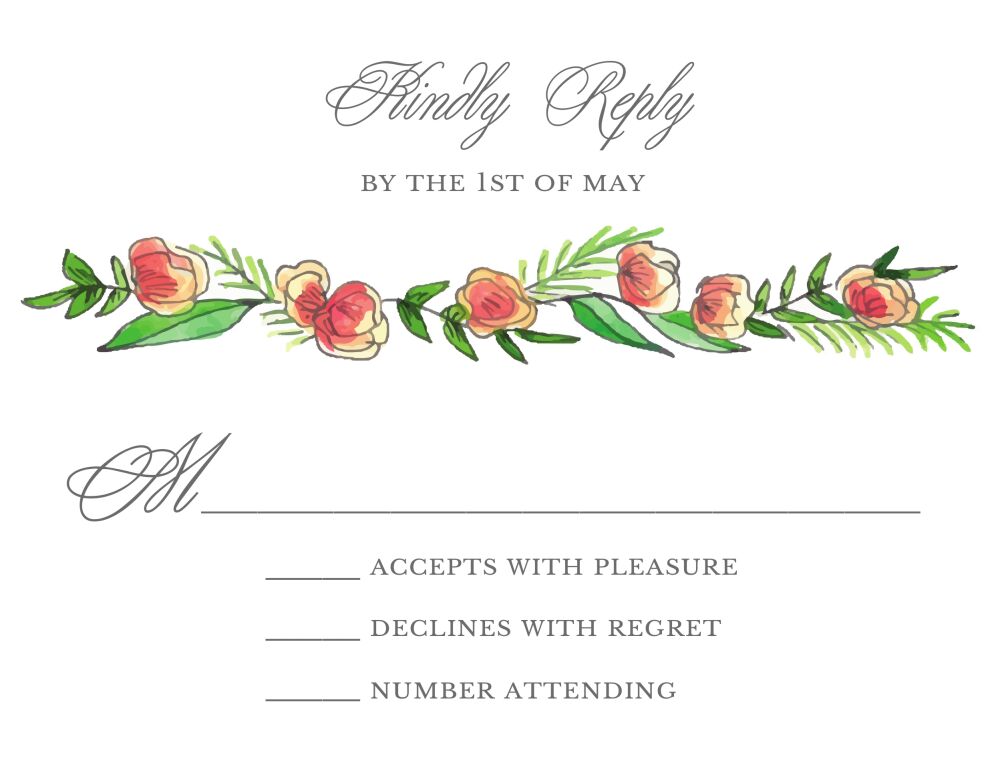 Peony Strands Reply Card