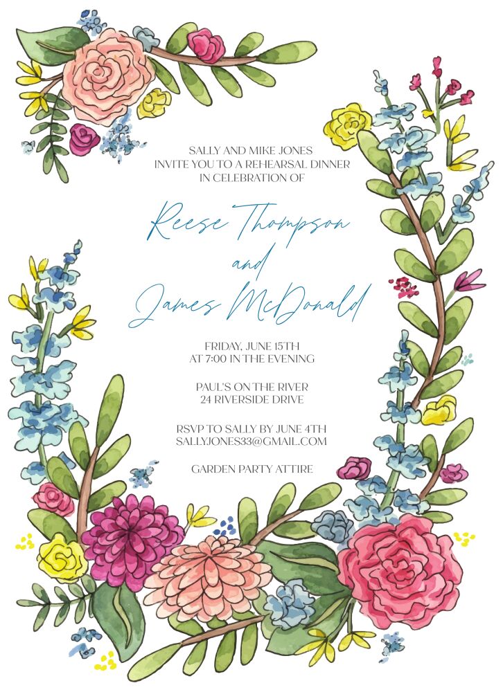 Asymmetric Florals Invitation