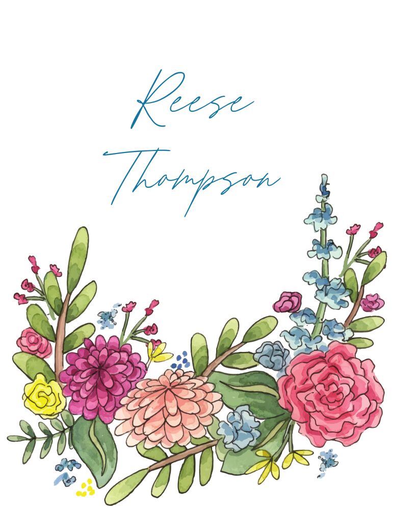 Asymmetric Florals Folded Note