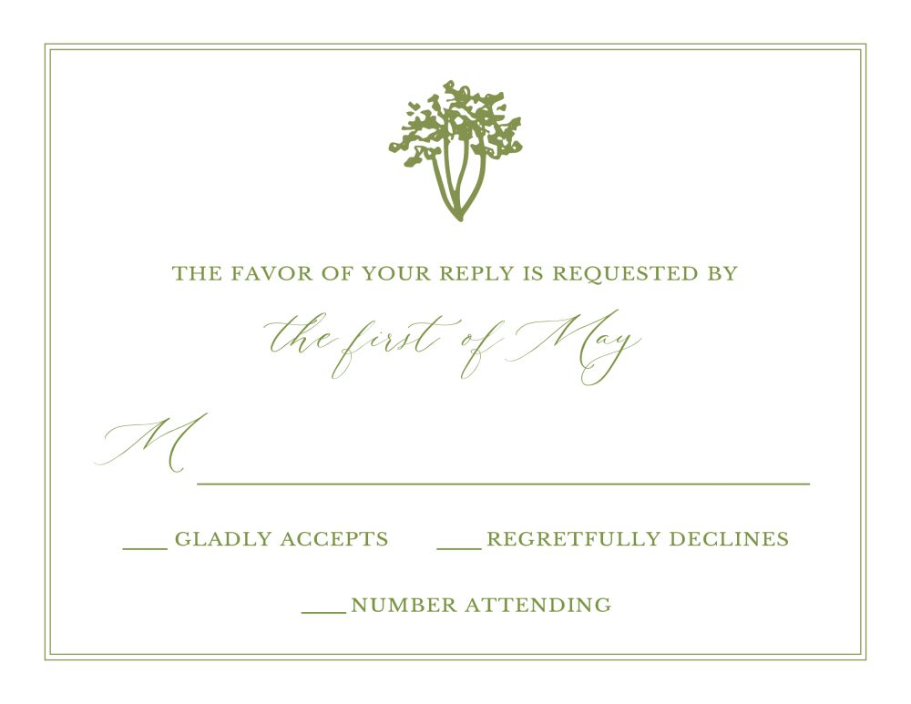 Lace Greenery Reply Card