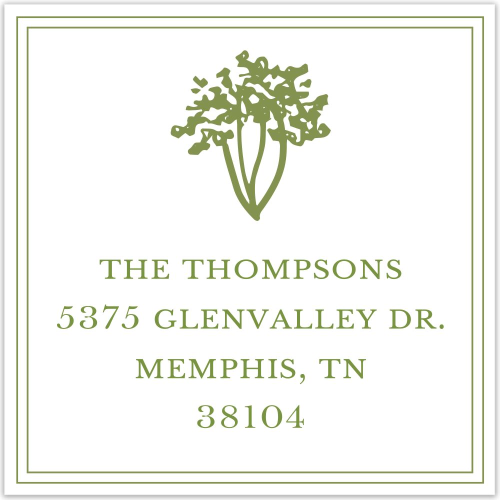 Lace Greenery Return Address Label