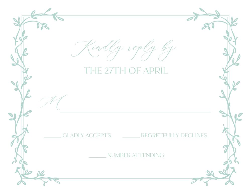 Ivy Border Reply Card
