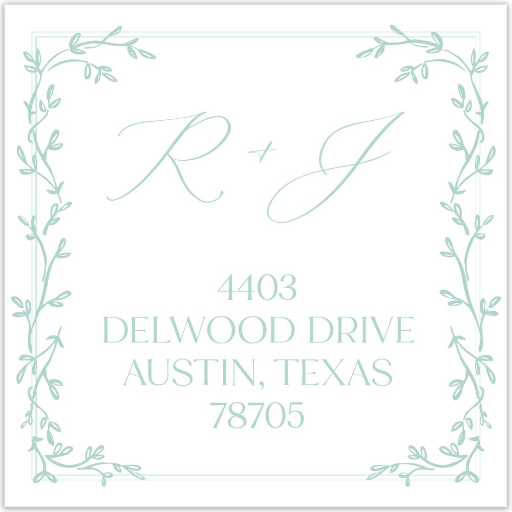 Ivy Border Return Address Label