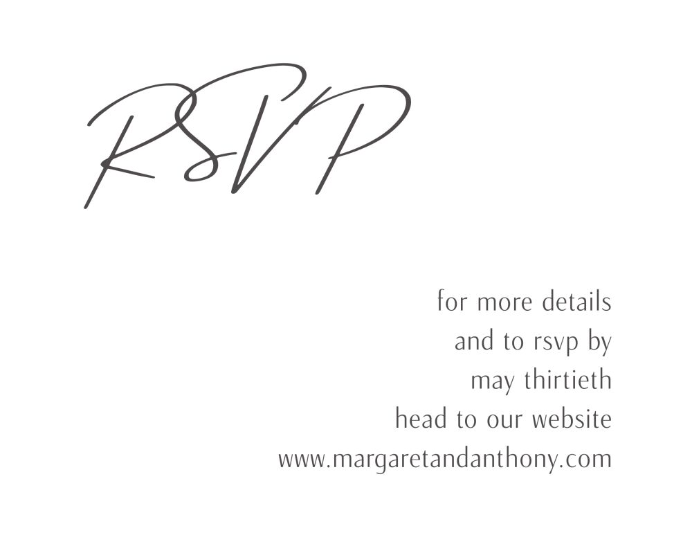 Minimal Off Center Reception Card