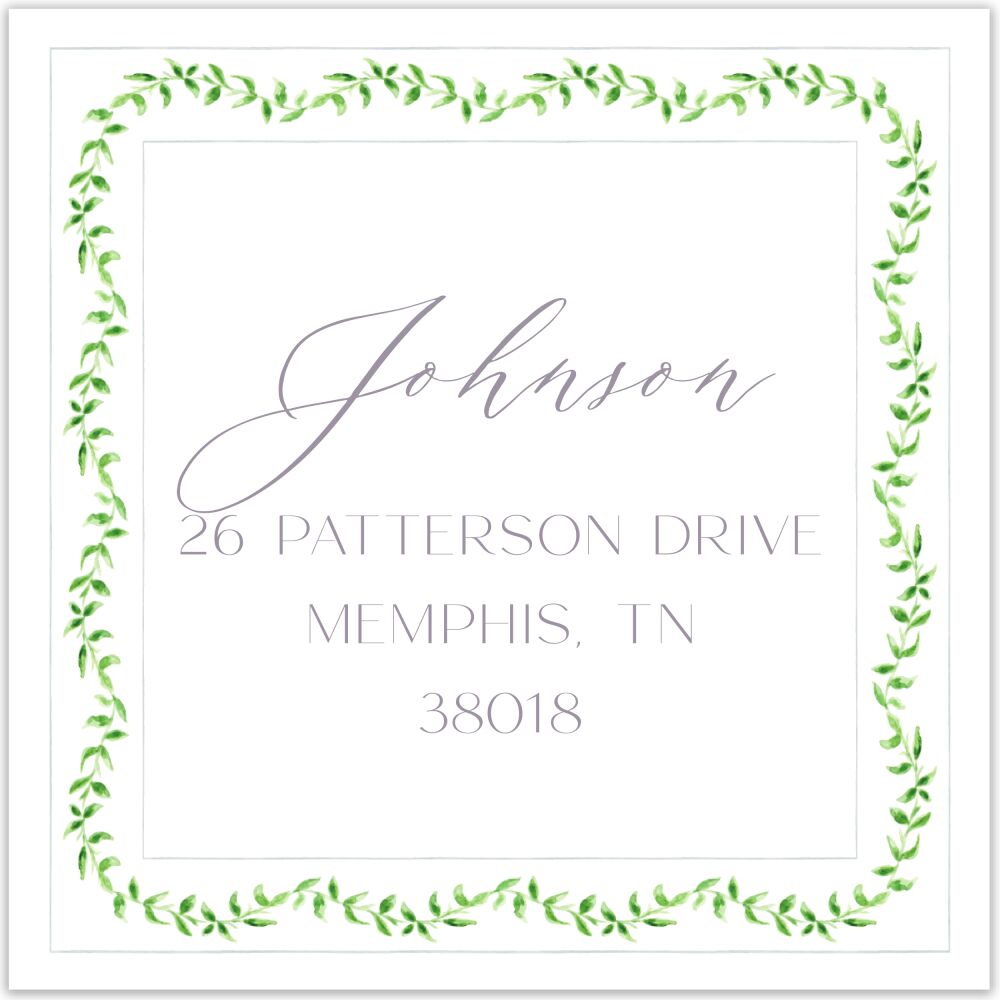 White Greenery Return Address Label