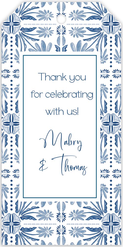 Floral Tile Hanging Gift Tag