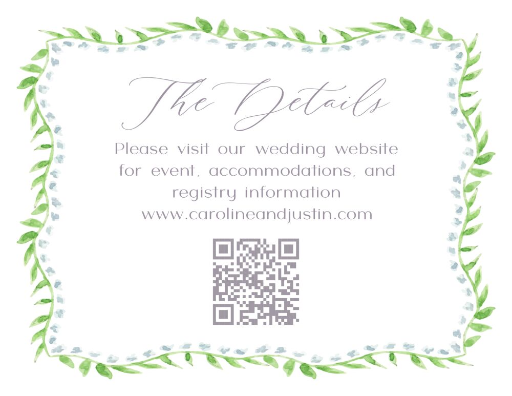 Neutral Buds Reception Card