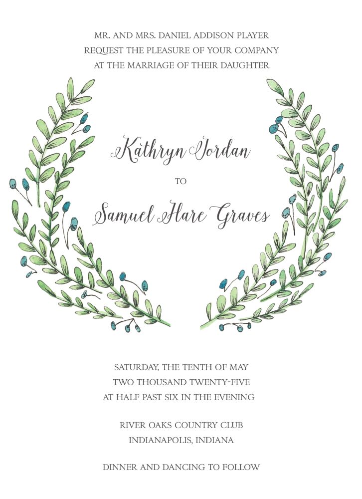 Buds and Greenery Invitation