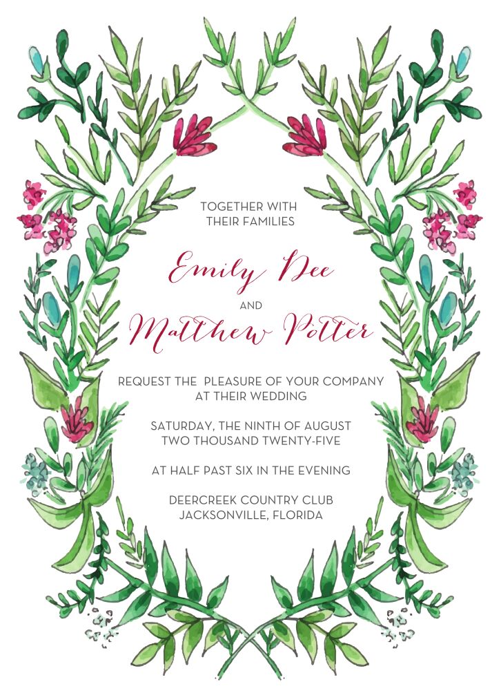 Ornate Vines Invitation