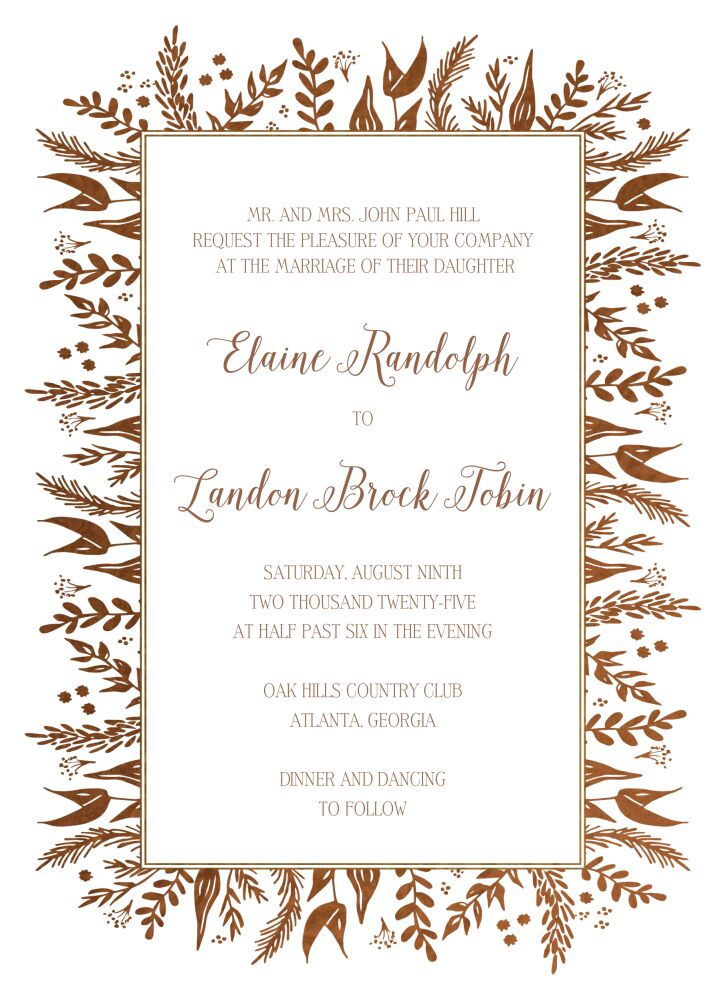 Foil Foliage Invitation
