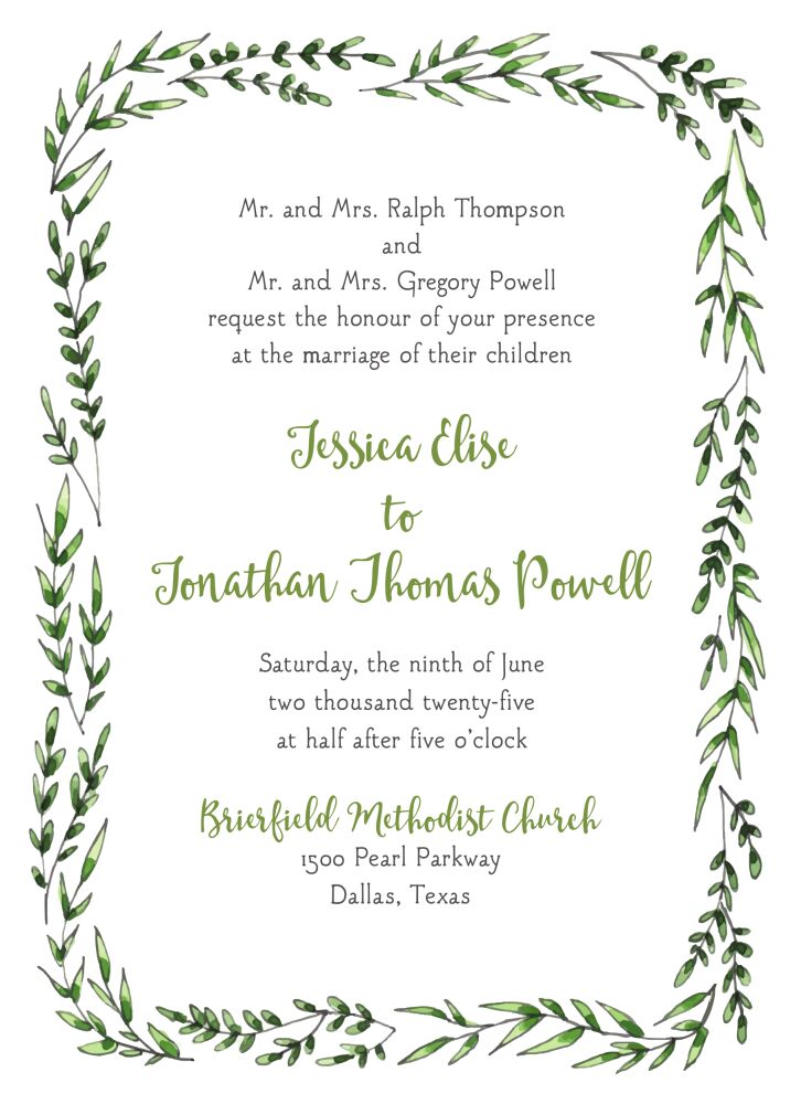 Vinyard Border Invitation