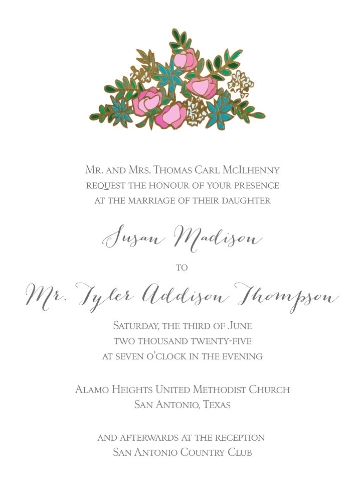 Gilded Bouquet Foil Invitation