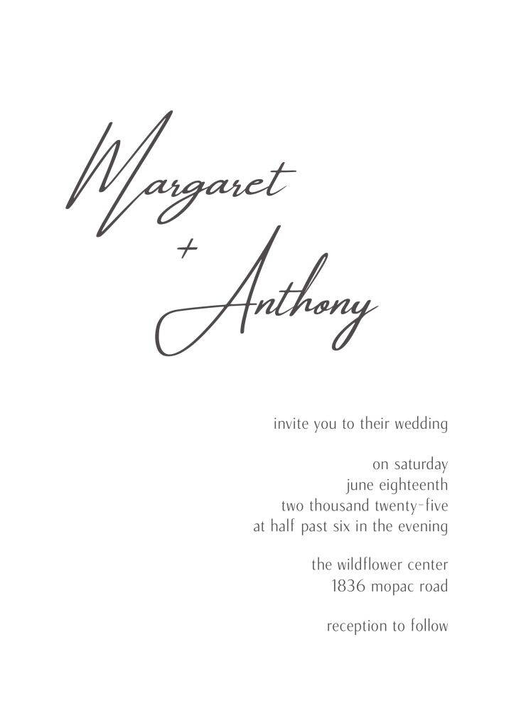 Minimal Off Center Invitation