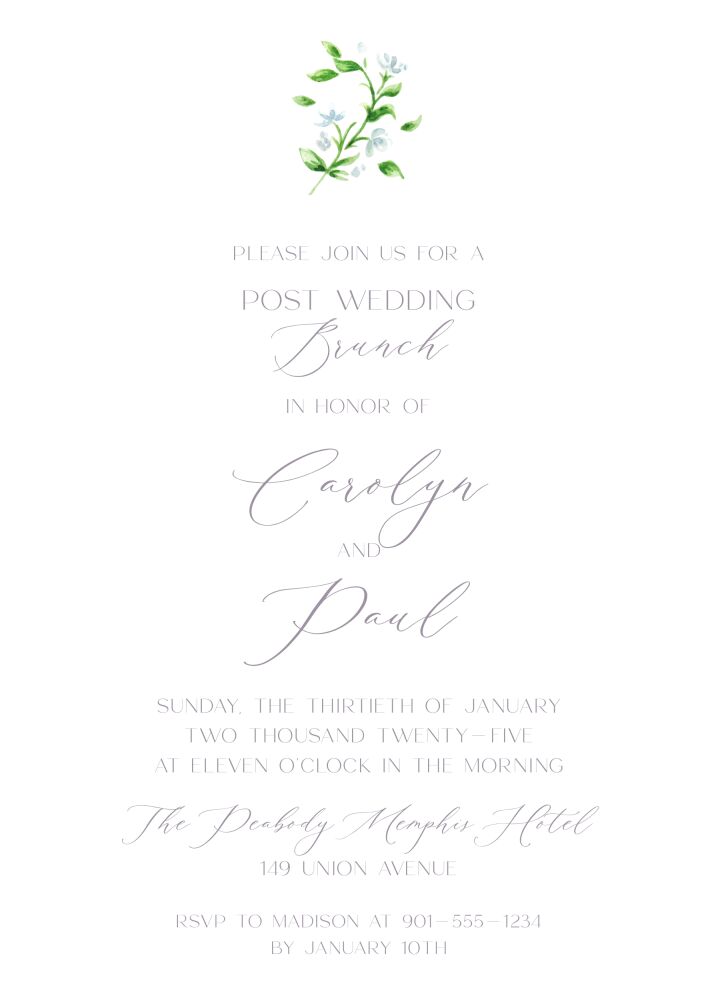 White Greenery Invitation 