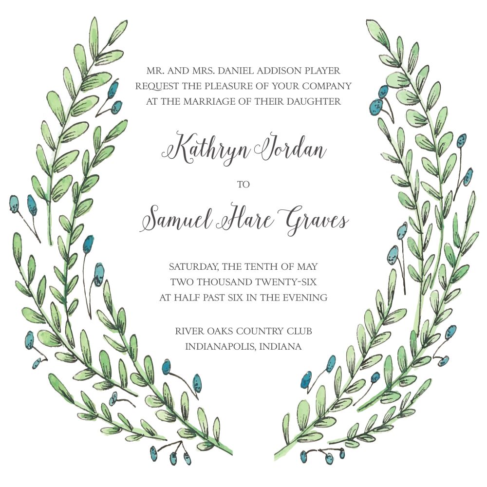 Buds and Greenery Invitation