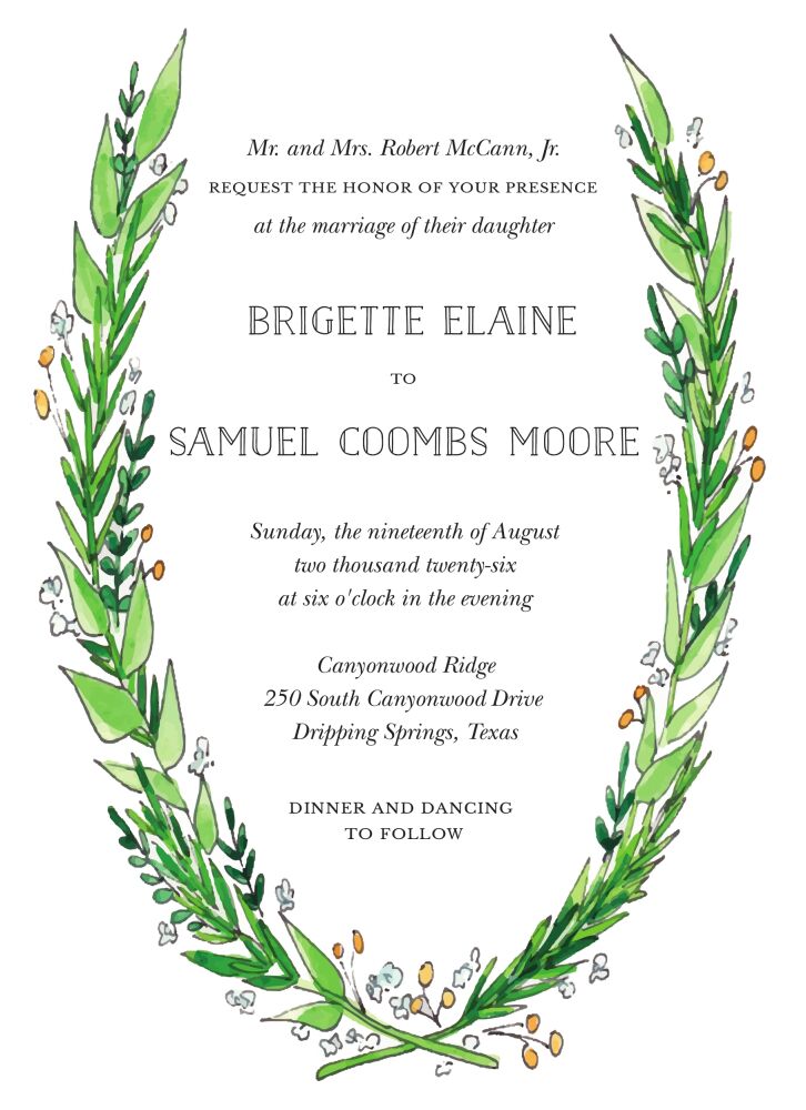 Garden Wedding Invitation