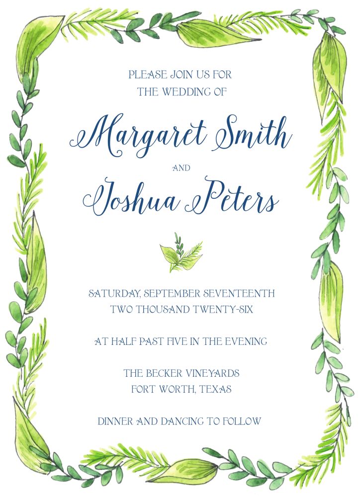 Border Vines Invitation