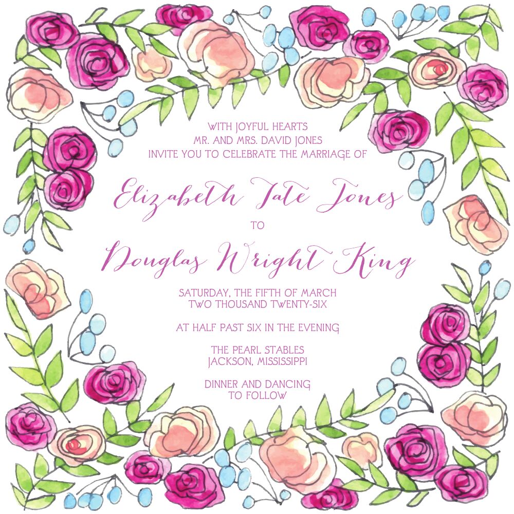 Sweet Pink Invitation