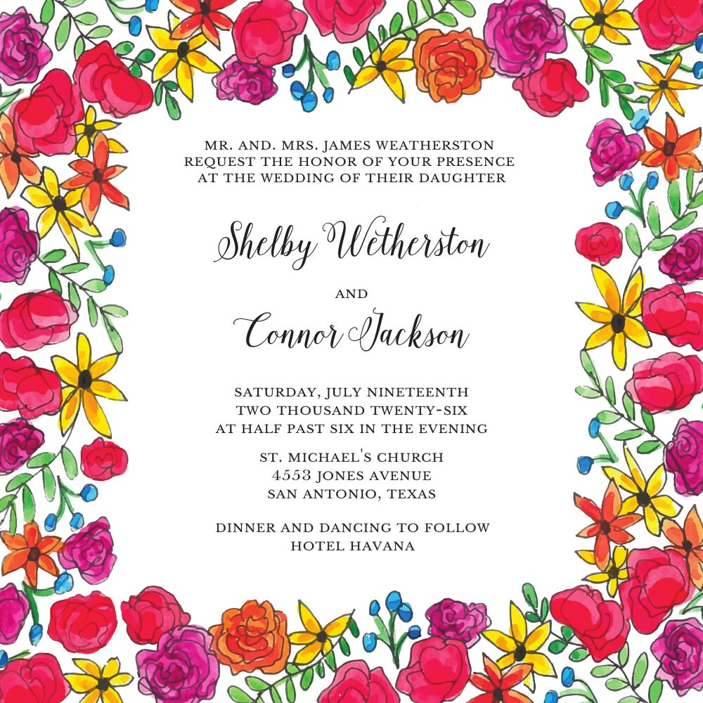 Floral Fiesta Invitation