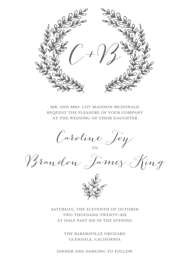 Brooks Vines Invitation