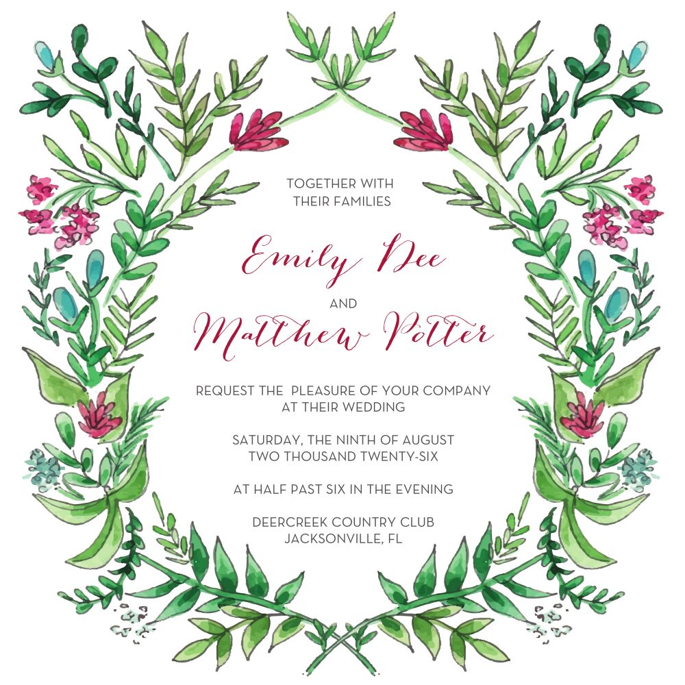 Ornate Vines Invitation