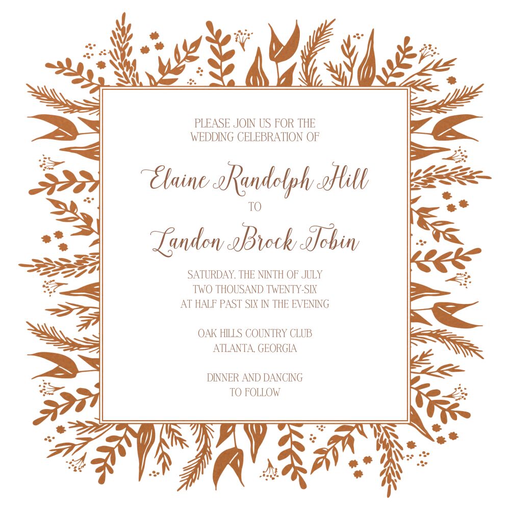 Foil Foliage Invitation