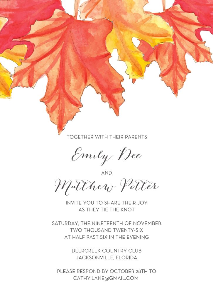 Maple Leaves Invitation