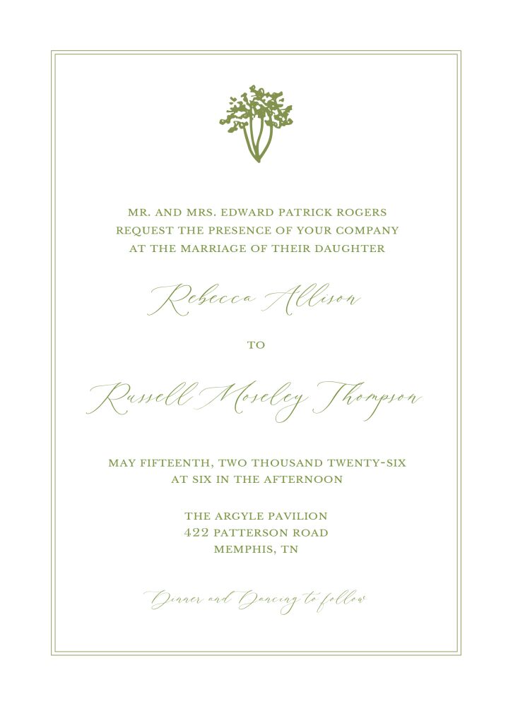 Lace Greenery Invitation