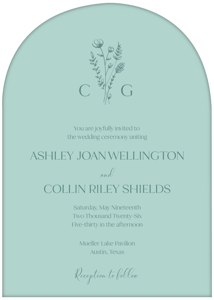 Fronds Arch Shape Invitation