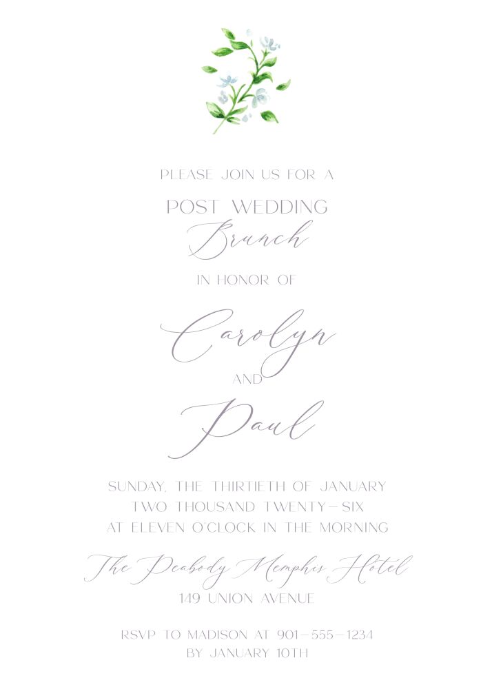 White Greenery Invitation 
