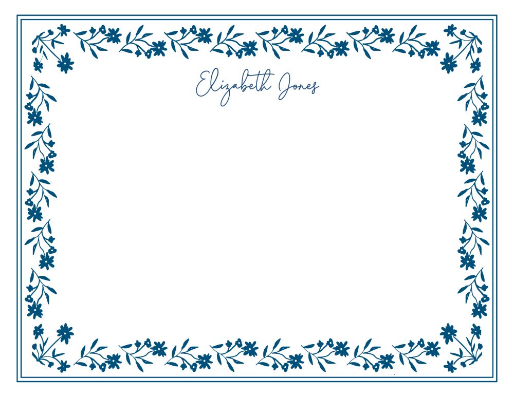 Solid Floral Border Flat Note 