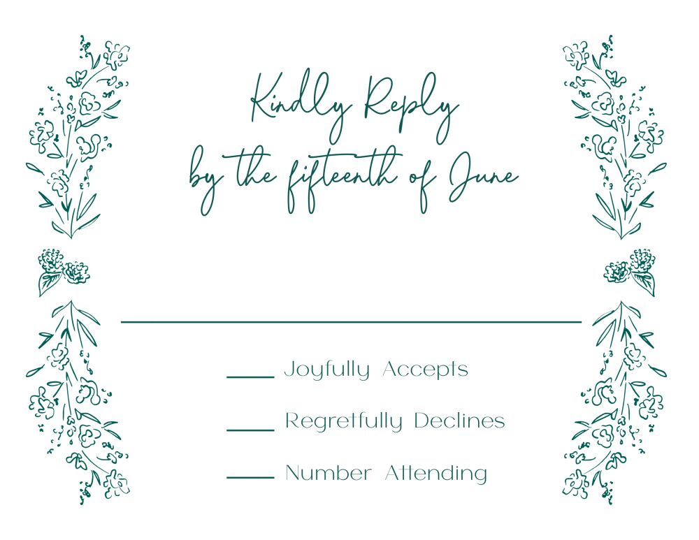 Botanical Line Art Reply Card