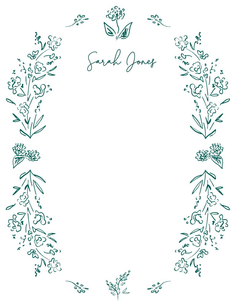Botanical Line Art Flat Note 