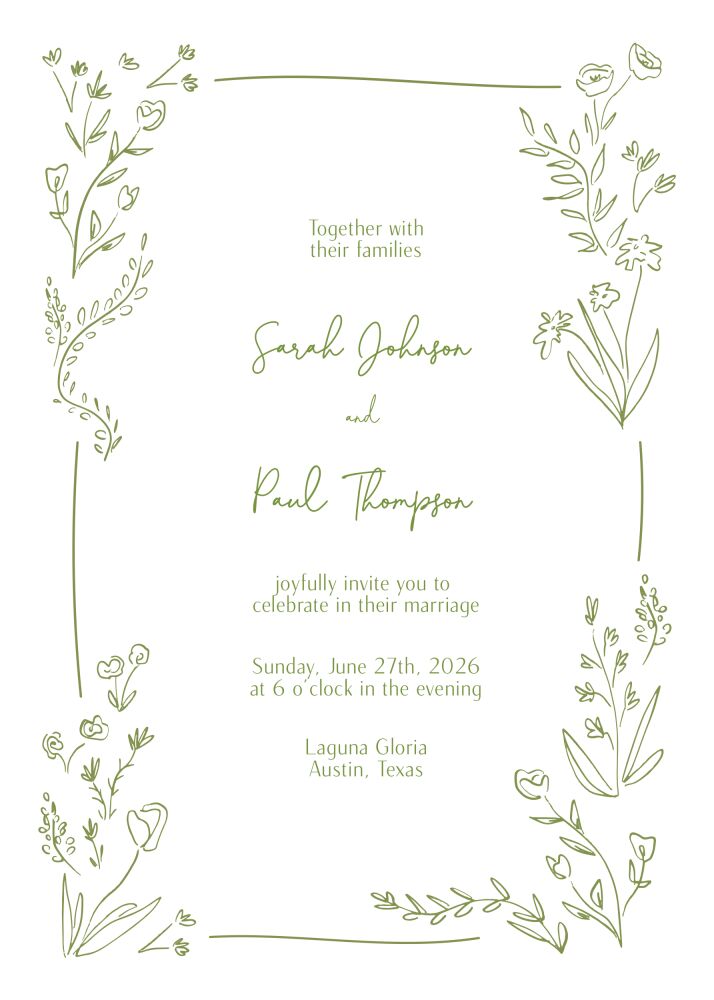 Floral Linework Invitation 