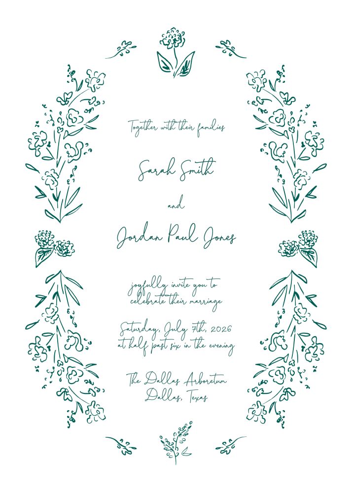 Botanical Line Art Invitation 