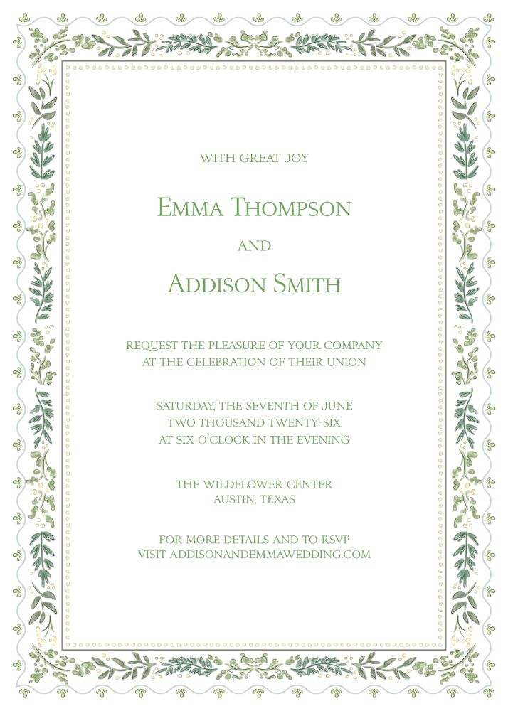 Botanical Layer Border Invitation