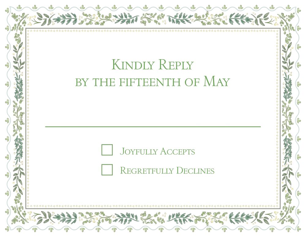 Botanical Layer Border Reply Card