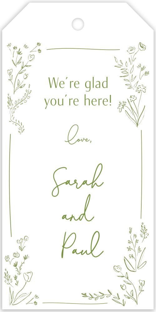 Floral Linework Hanging Gift Tag